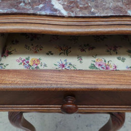 French Walnut Single Bedside Cabinet