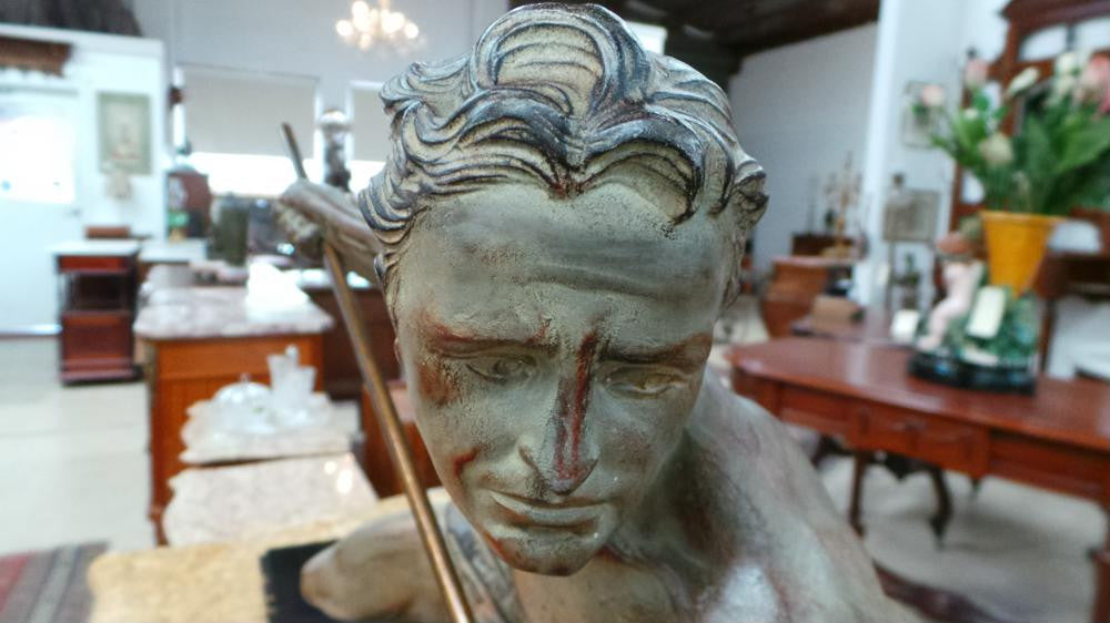 Art Deco Male Statue Show of Strength | Antique & Vintage | Moonee Ponds Antiques | Australia Wide Delivery