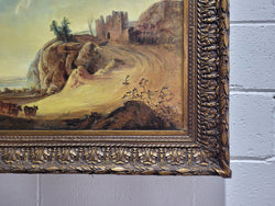 Fabulous 19th Century Oil On Canvas Travelers & Ruins Landscape | Antique & Vintage | Moonee Ponds Antiques | Australia Wide Delivery