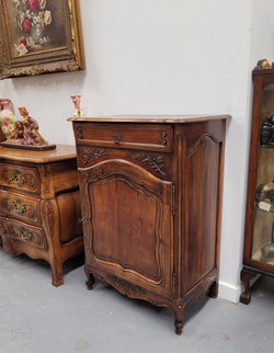 Louis 15th Style Walnut Cupboard With One Drawer & Two Shelves | Antique & Vintage | Moonee Ponds Antiques | Australia Wide Delivery