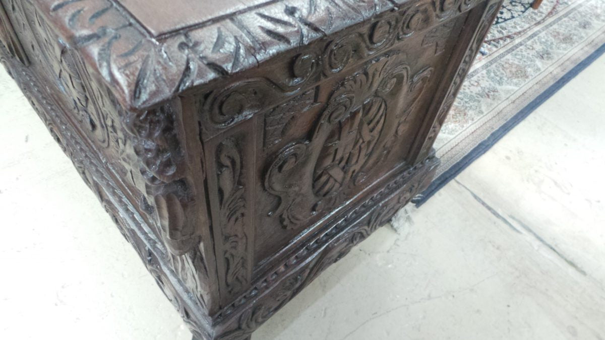 An Amazing Antique Coffer With Amazing Carvings | Antique & Vintage | Moonee Ponds Antiques | Australia Wide Delivery