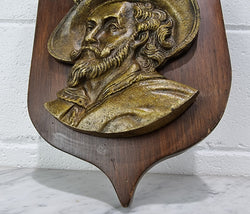 Antique Bronze Plaque a of Man on a Mahogany Panel | Antique & Vintage | Moonee Ponds Antiques | Australia Wide Delivery