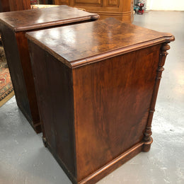 Lovely Pair Of Victorian Burr Walnut Bedside Cabinets