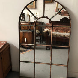 French Cast Iron Arched Garden Mirror