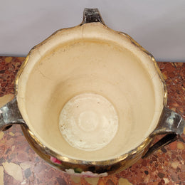 Pretty Antique three handled floral jardinière. Please note that it is being sold in as found condition, please view photos as they help form part of the description.