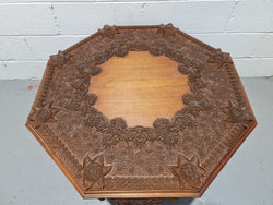 Heavily Carved Teakwood Round Chinese Coffee Table | Antique & Vintage | Moonee Ponds Antiques | Australia Wide Delivery
