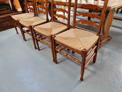 Set of Eight Cherry Wood Ladder Back Dining Chairs | Antique & Vintage | Moonee Ponds Antiques | Australia Wide Delivery