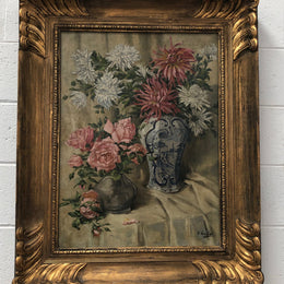 French Style Framed Floral Painting