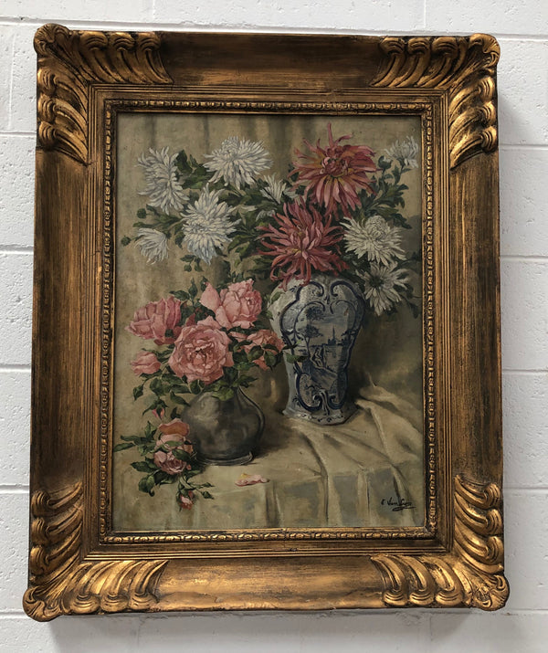 French Style Framed Floral Painting