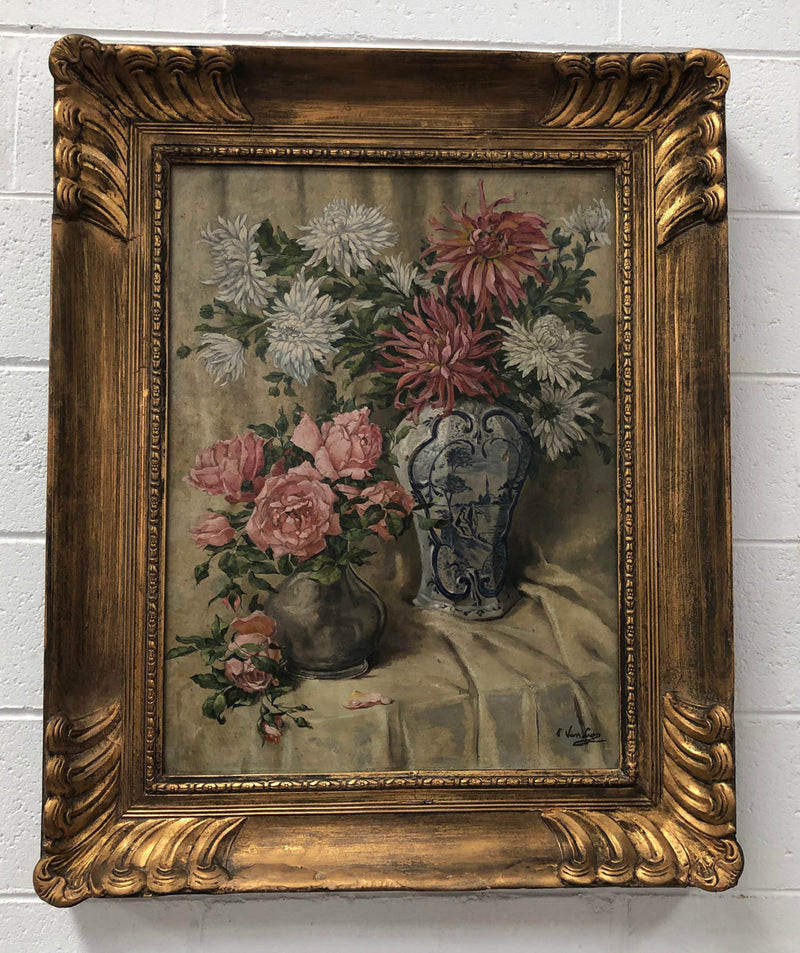French Style Framed Floral Painting