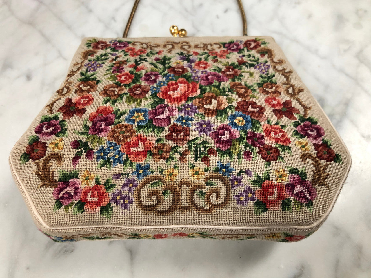 Very Fine Petit Point Small Handbag | Antique & Vintage | Moonee Ponds Antiques | Australia Wide Delivery
