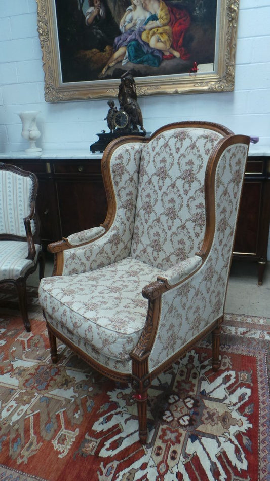 French Walnut Bergere Chair