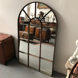 French Cast Iron Arched Garden Mirror