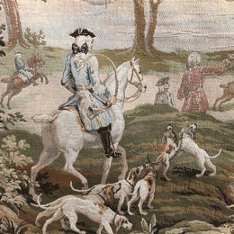 Large Belgium Tapestry With Hunting Scene