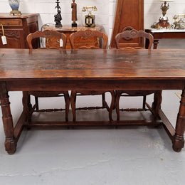 Striking Reclaimed Timber Rustic Oak Farmhouse Table