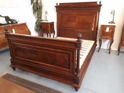 Henry II French Walnut 19th Century Queen Size bed | Antique & Vintage | Moonee Ponds Antiques | Australia Wide Delivery