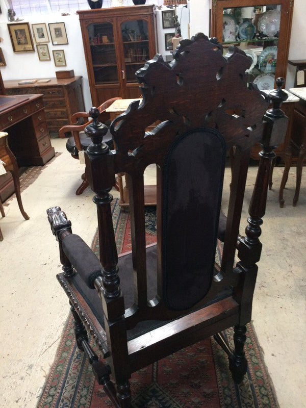 English Oak Gothic Style Chair