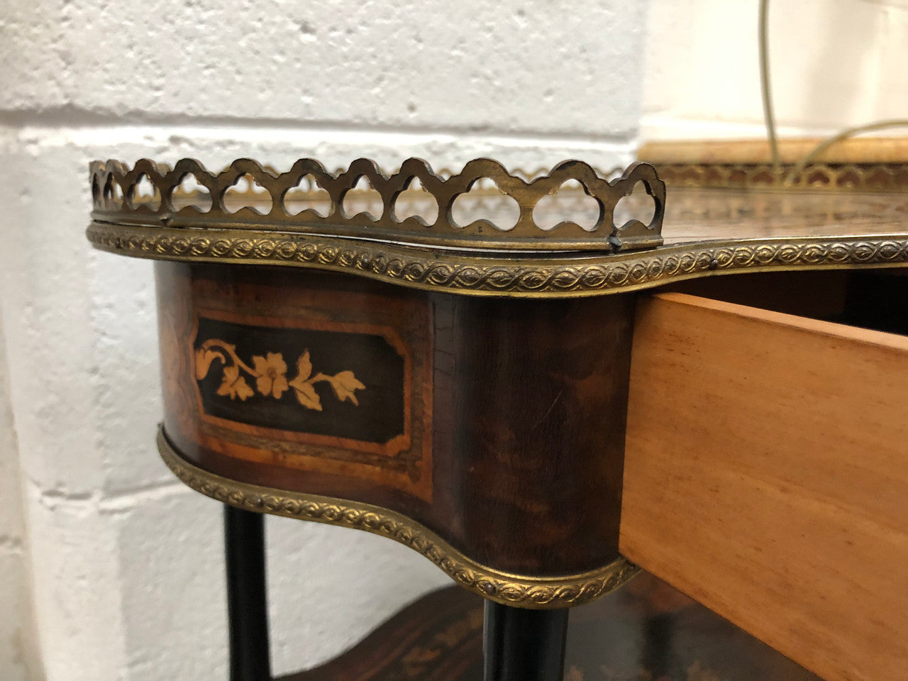 Rare French Inlaid Three Tier Etagere