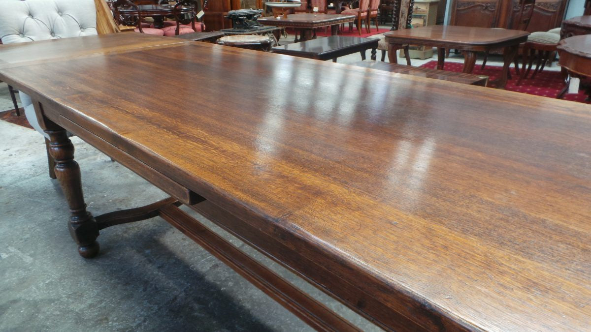 A Large French Farmhouse Oak Extension Table | Antique & Vintage | Moonee Ponds Antiques | Australia Wide Delivery
