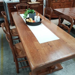 French Oak Stretcher Base Dining Table | Antique & Vintage | Moonee Ponds Antiques | Australia Wide Delivery