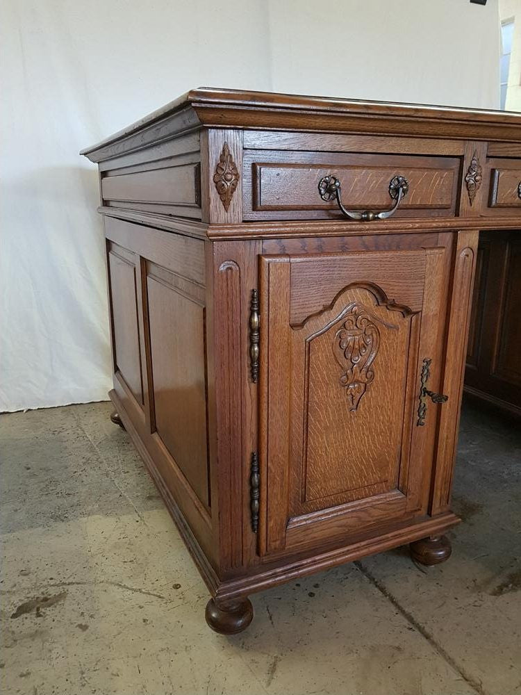 French Oak Partners Desk | Antique & Vintage | Moonee Ponds Antiques | Australia Wide Delivery