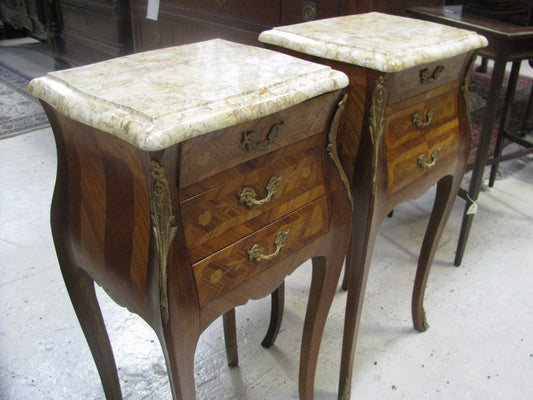 Pair of French Inlaid Bedside Cabinets