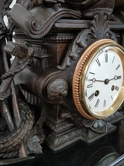 French 19th Century Three Piece Figural Clock Set | Antique & Vintage | Moonee Ponds Antiques | Australia Wide Delivery