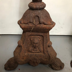 Rustic French Pair Of Tall Heavy Cast Iron Candlesticks | Antique & Vintage | Moonee Ponds Antiques | Australia Wide Delivery