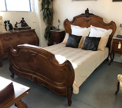 Antique French Walnut Louis XV Style Queen Size Bed | Antique & Vintage | Moonee Ponds Antiques | Australia Wide Delivery