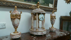 French Marble Clock Set | Antique & Vintage | Moonee Ponds Antiques | Australia Wide Delivery