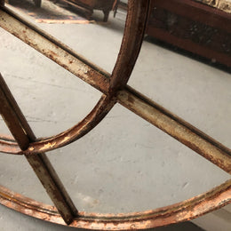 French Cast Iron Round Garden Mirror