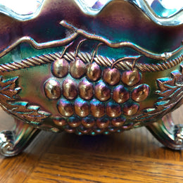 Large Cobalt Carnival Glass Bowl