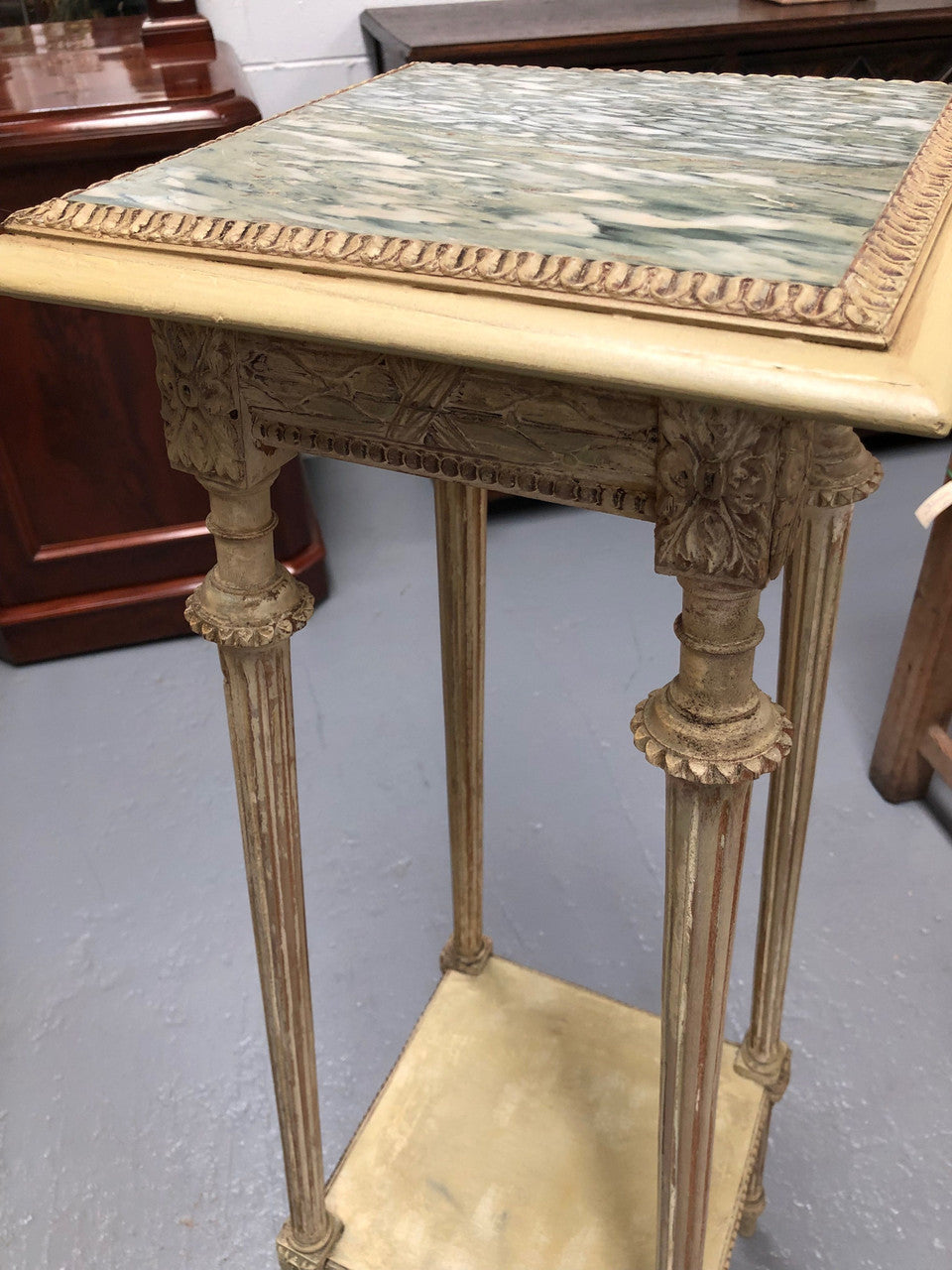 Beautiful Carved French Painted Pedestal | Antique & Vintage | Moonee Ponds Antiques | Australia Wide Delivery