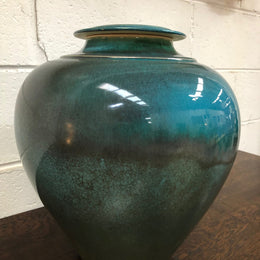 Christopher Sanders Large Blue Lidded Vase