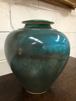 Christopher Sanders Large Blue Lidded Vase | Antique & Vintage | Moonee Ponds Antiques | Australia Wide Delivery