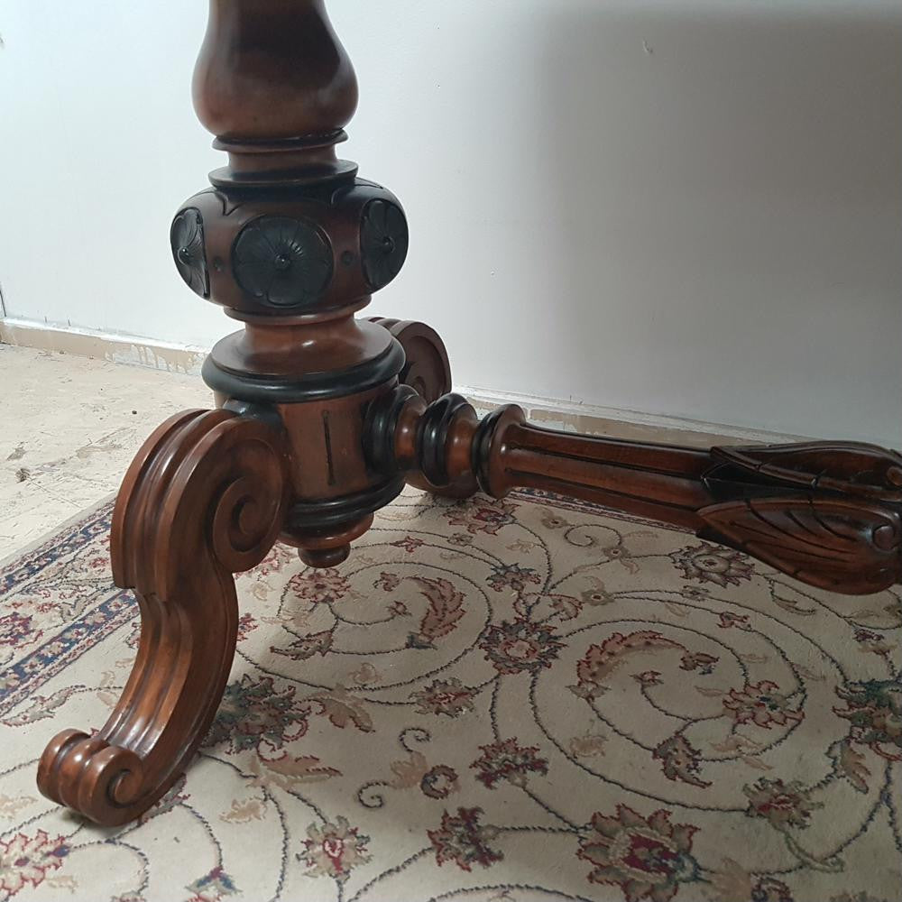 19th Century French Burr Walnut Salon Table