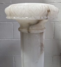 Electrified French White Alabaster Pedestal | Antique & Vintage | Moonee Ponds Antiques | Australia Wide Delivery
