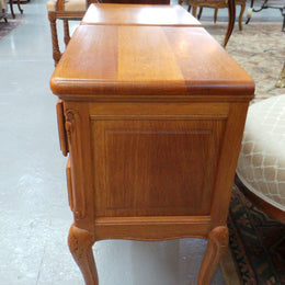 Beautiful Pair of Louis XV Style Light Oak Bedside