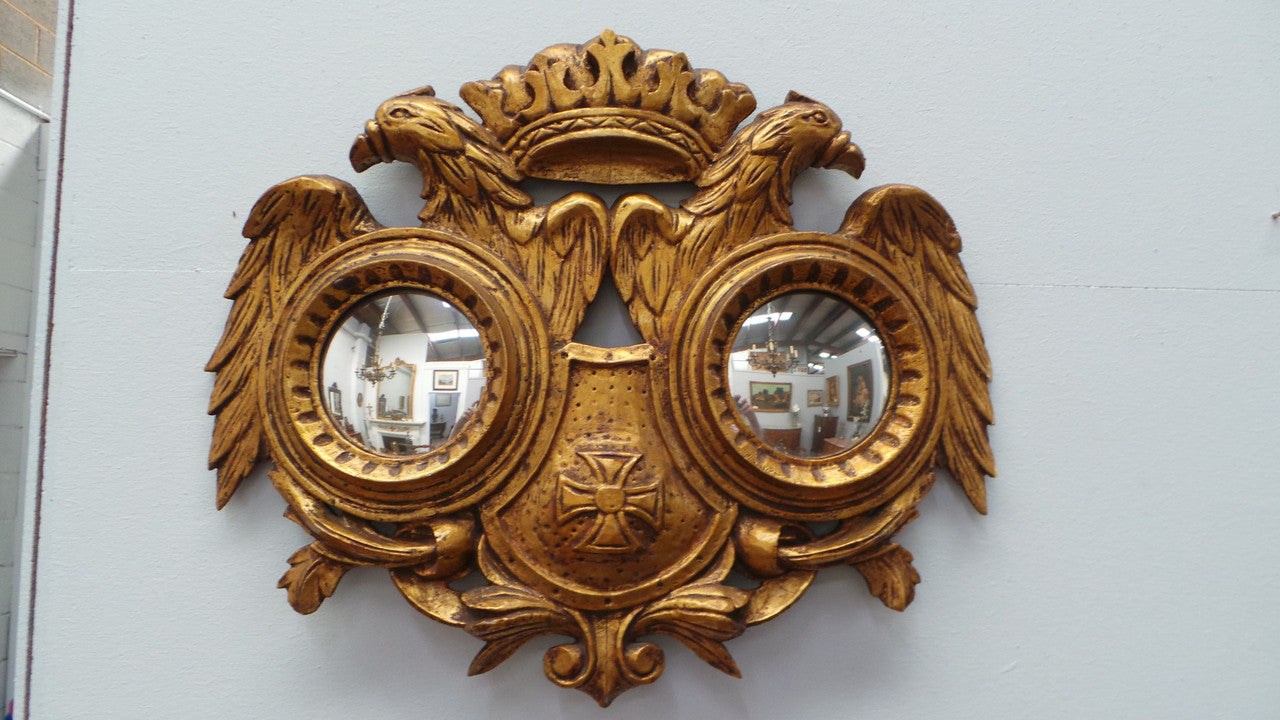 Beautiful Hand Carved French Gilt Wood Double Convex Mirror-1 | Antique & Vintage | Moonee Ponds Antiques | Australia Wide Delivery