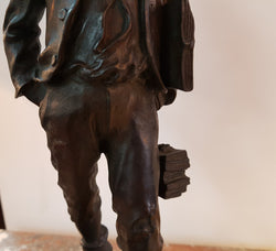 French Bronze Statue Of A School Boy | Antique & Vintage | Moonee Ponds Antiques | Australia Wide Delivery