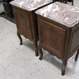 Pair of French Oak Carved Bedside Cabinets