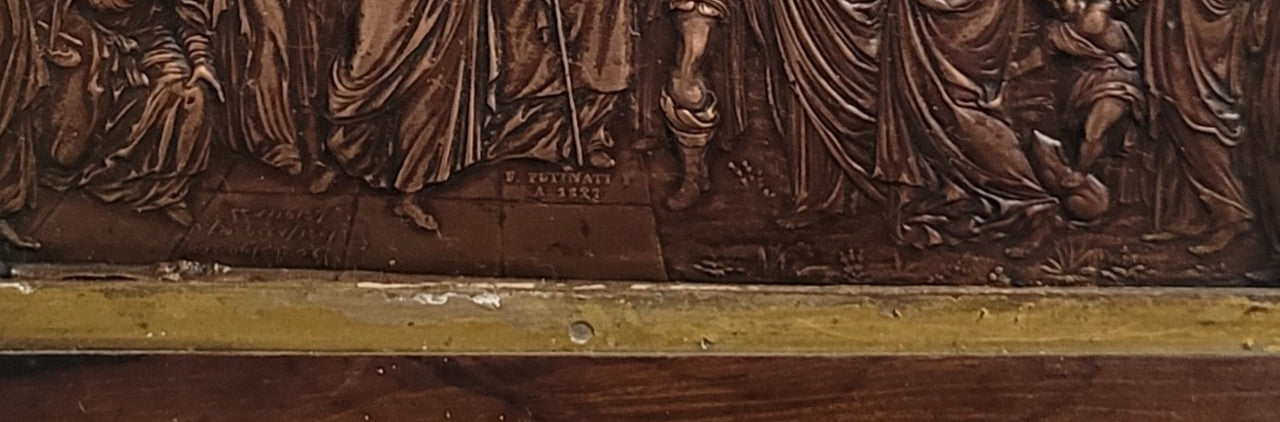 Signed Georgian Copper Panel Plaque In Original Frame Circa 1827