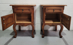 Pair of Low Louis XV Style Oak Bedsides With Wooden Tops | Antique & Vintage | Moonee Ponds Antiques | Australia Wide Delivery