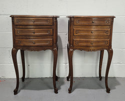 Louis XV Style Oak Bedside Cabinets With Three Drawers | Antique & Vintage | Moonee Ponds Antiques | Australia Wide Delivery