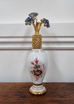 Vintage French Milk Glass & Hand Painted Perfume Bottle | Antique & Vintage | Moonee Ponds Antiques | Australia Wide Delivery