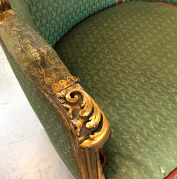 Charming Louis XV Glided Walnut Chair - Carved Bergère | Antique & Vintage | Moonee Ponds Antiques | Australia Wide Delivery