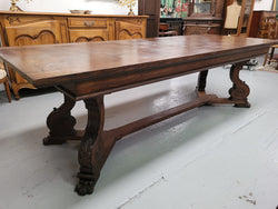 Stunning 2.5 m French Spanish Style Parquetry Top Oak Table | Antique & Vintage | Moonee Ponds Antiques | Australia Wide Delivery