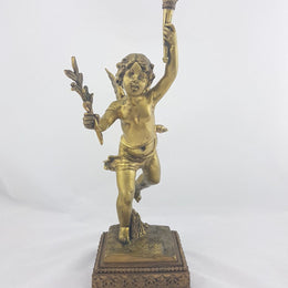 French 19th Century Gilt Bronze Cherub Figure