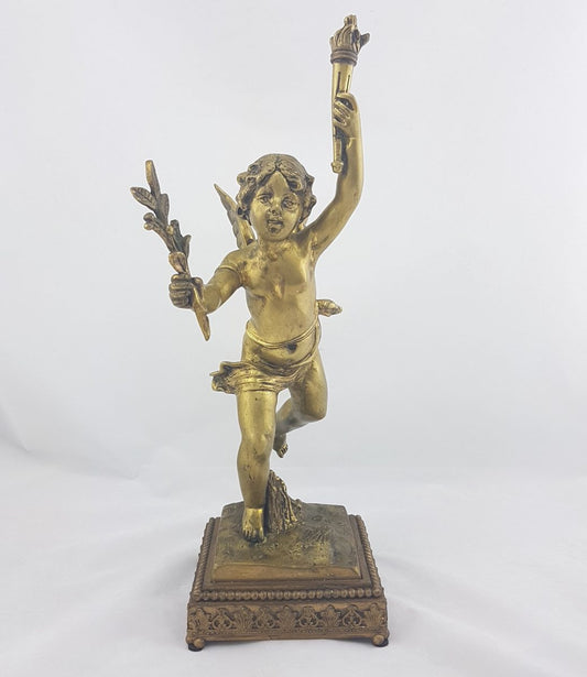 French 19th Century Gilt Bronze Cherub Figure