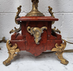 Pair of French Louis XV Style Marble & Gilt Metal Lamps | Antique & Vintage | Moonee Ponds Antiques | Australia Wide Delivery